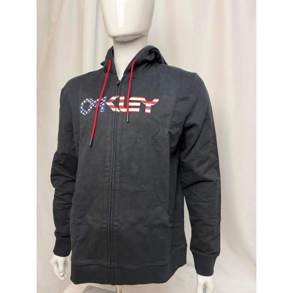 Oakley Men's Teddy Full Zip Hoodie Black American Flag Medium NWT